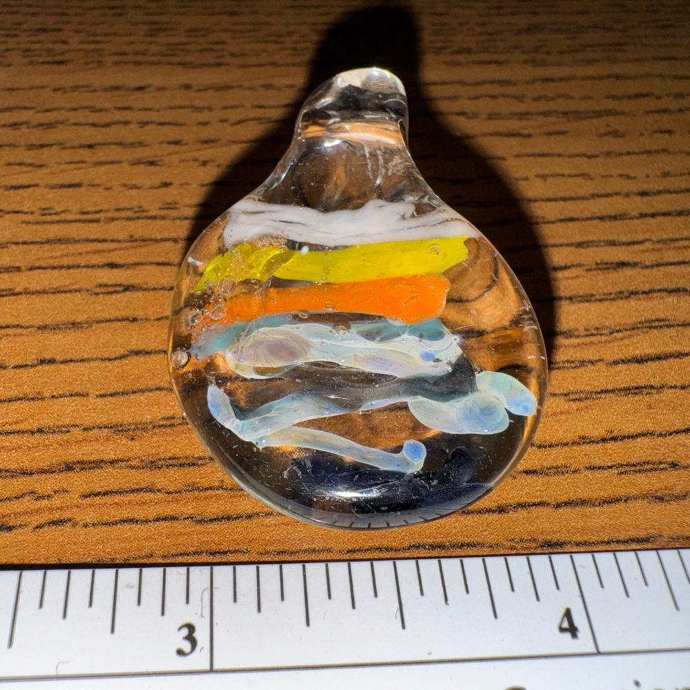 Colorful Hand blown Glass Pendant vintage